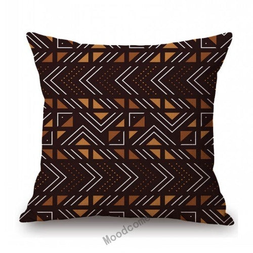 African Geometric Tribal Pattern Mudcloth Cushion Cover