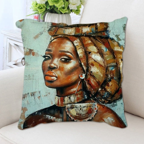 African Style Women Painting Cushion Covers