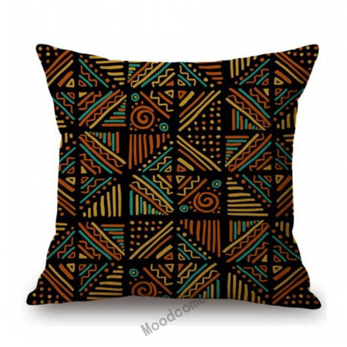 African Geometric Tribal Pattern Mudcloth Cushion Cover