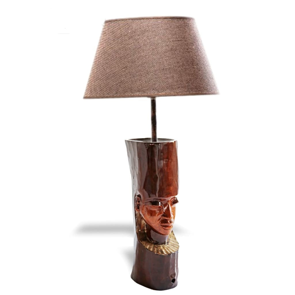 West African Dainty Face in Teak Wood Hand carved Home Decor Table