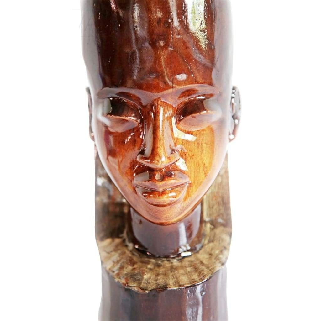 West African Dainty Face in Teak Wood Hand carved Home Decor Table