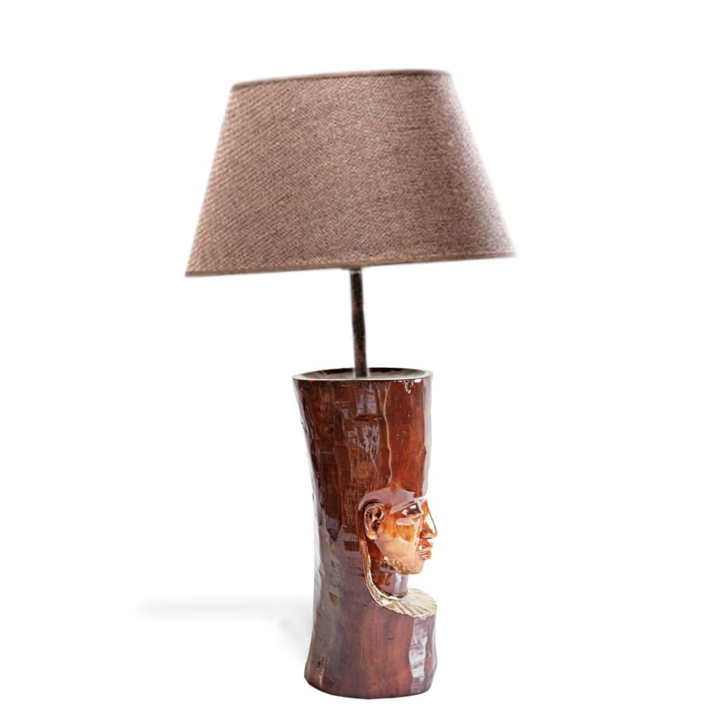 West African Dainty Face in Teak Wood Hand carved Home Decor Table