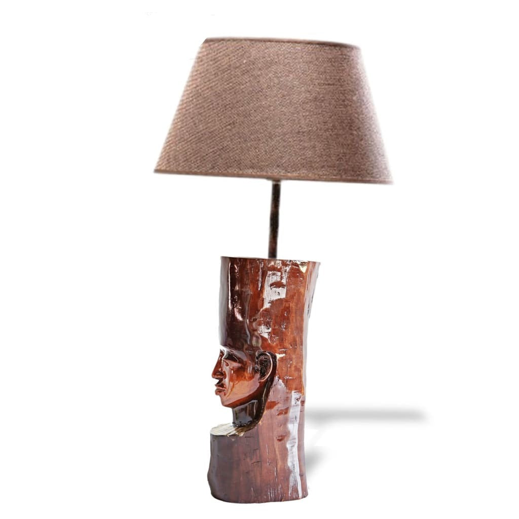 West African Dainty Face in Teak Wood Hand carved Home Decor Table