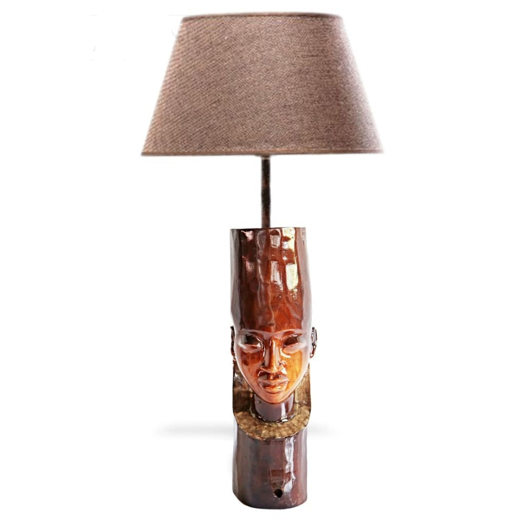 West African Dainty Face in Teak Wood Hand carved Home Decor Table