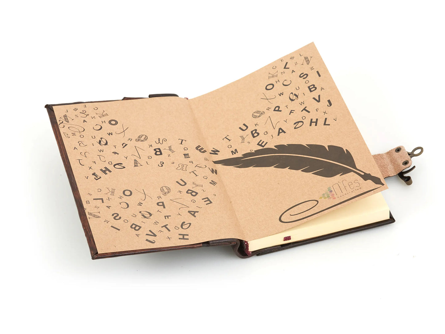 Eagle Pattern Brown Leather Notebook Journal Diary Craft