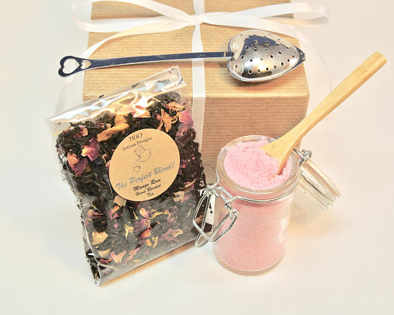 Mango Rose Tea and Sugar Gift Set, Lavender and Rose Sugar