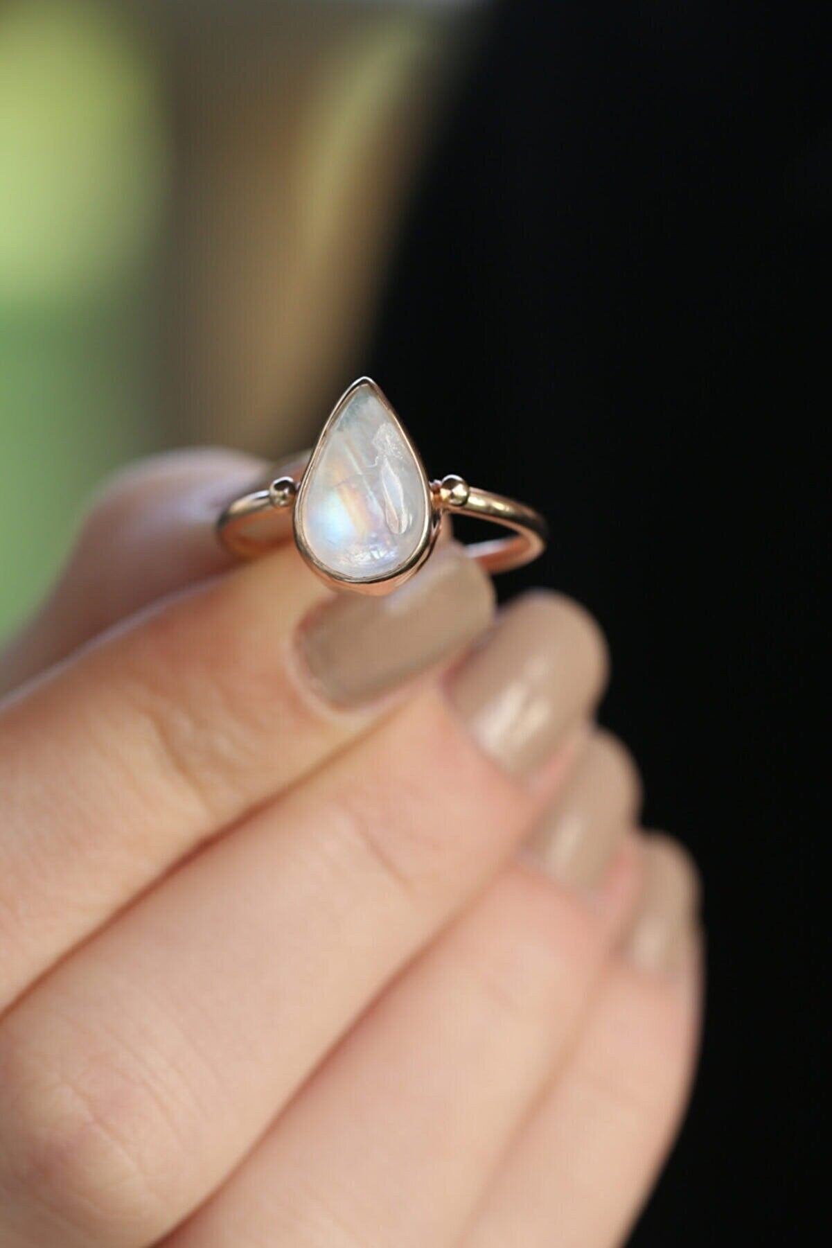 Silver Moonstone ring