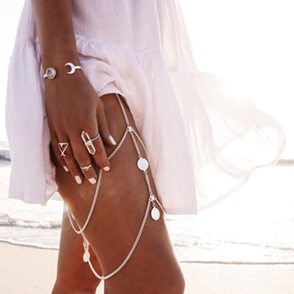 Silver Color Leg Jewelry And Leg Accessory