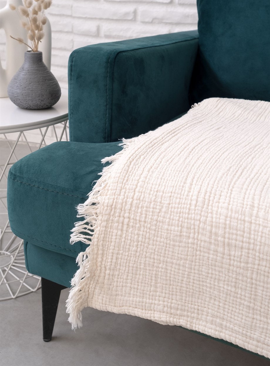 Cotton Throw Blanket | Couch Blanket l Boho Throw Blanket