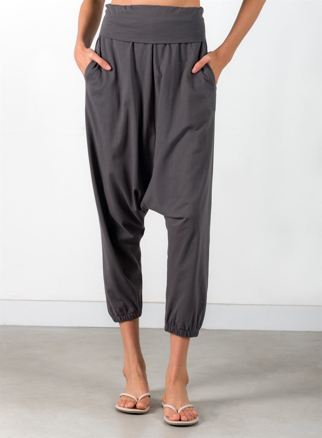 Cotton Yoga High Waist Harem Pants - Breathable Boho Pants