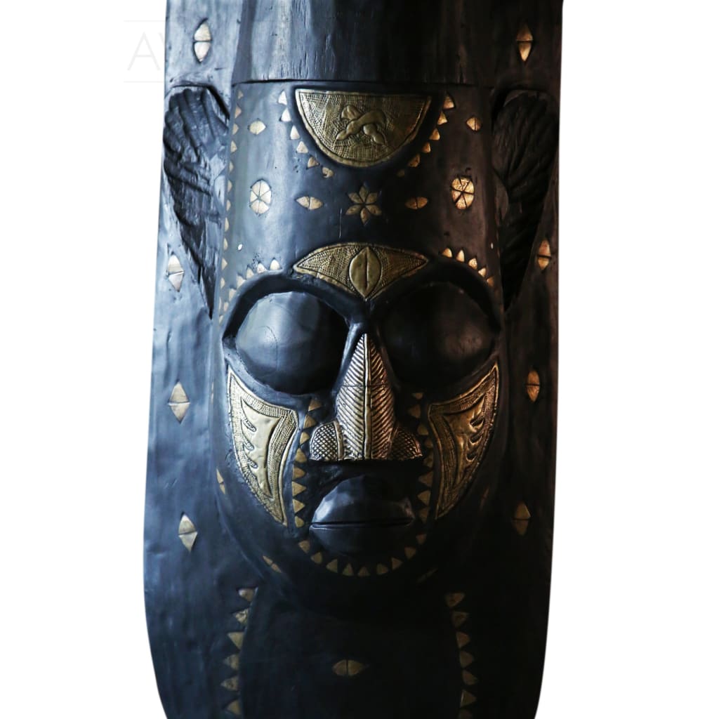 West African Wall Art Hand Carved Neem Wood Extra Large Mask from