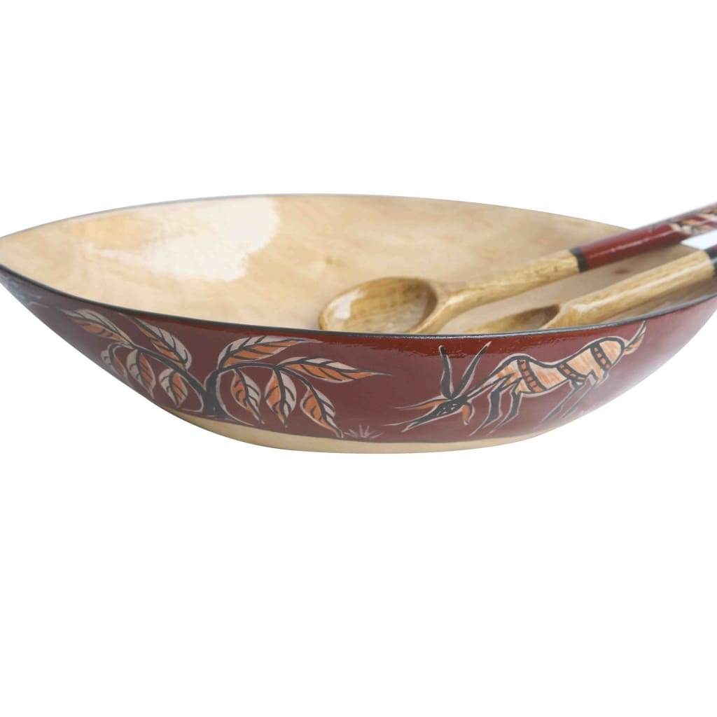 Hand Painted Wooden Salad Bowl with Pablo Picasso's "Etoile de