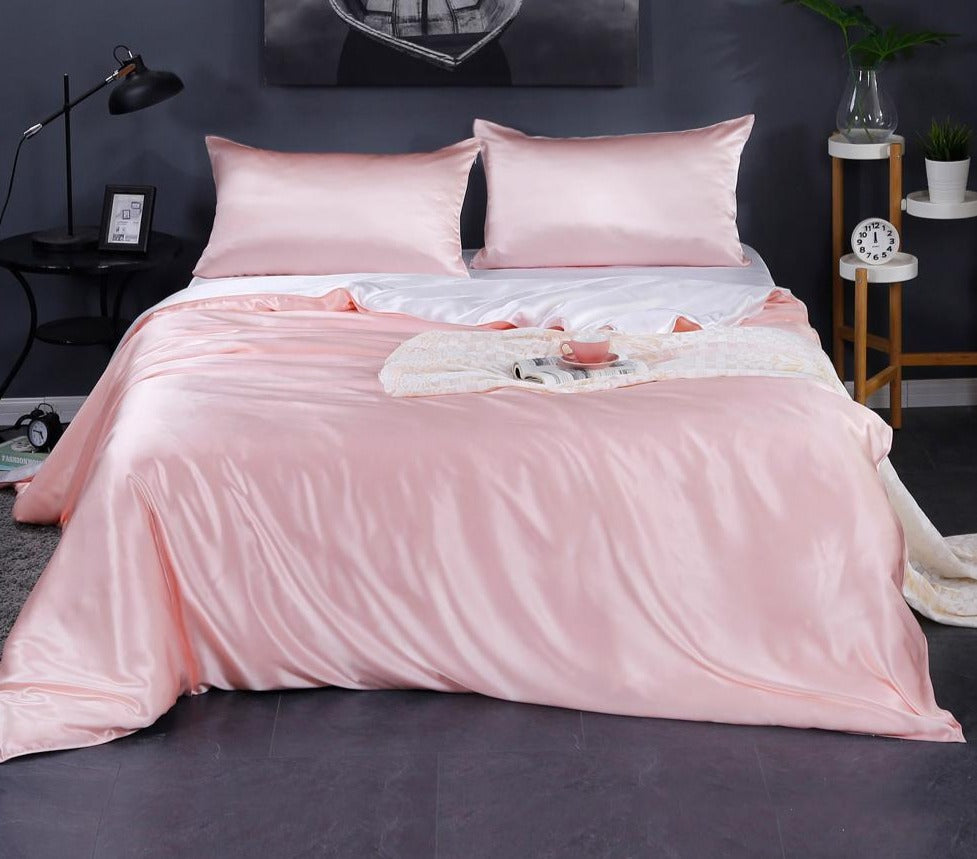 Double Sided 100% Natural 19 Momme Mulberry Silk Luxury Duvet Cover in