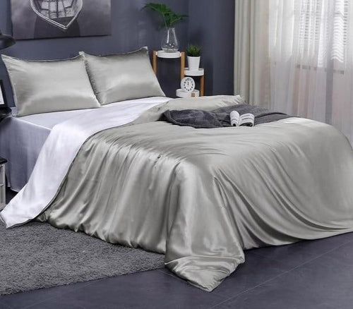 Double Sided 100% Natural 19 Momme Mulberry Silk Luxury Duvet Cover in
