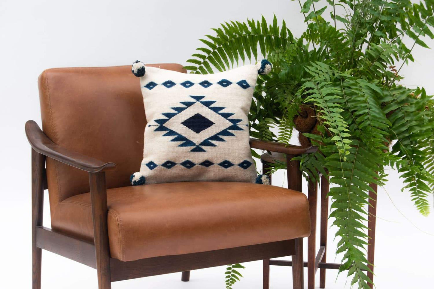 Decorative Blue Diamond Pillow Cover