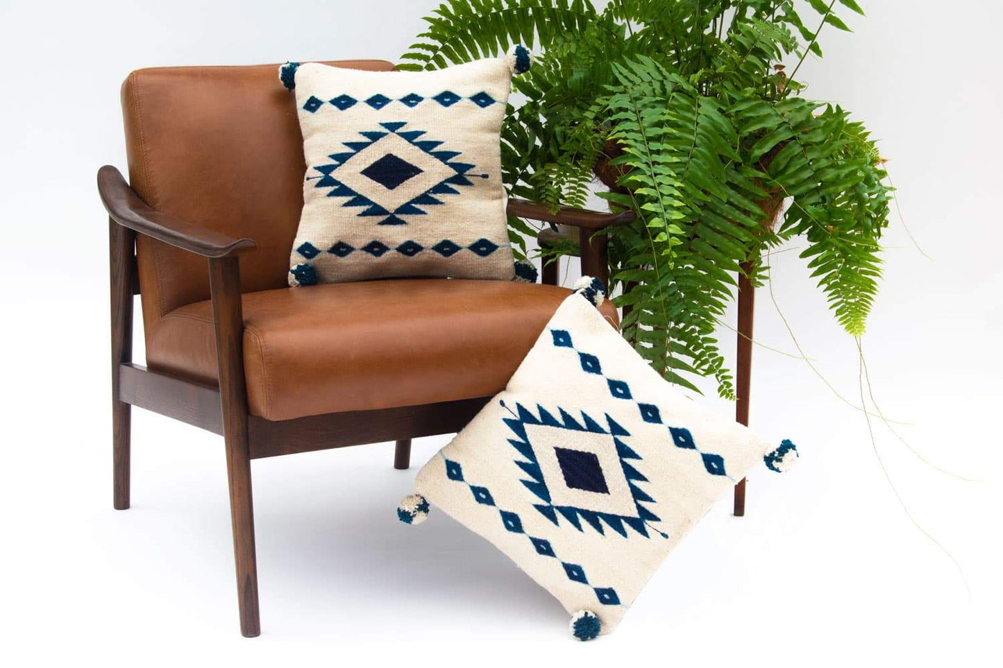 Decorative Blue Diamond Pillow Cover