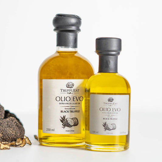 Black truffle flavored extra virgin olive oil
