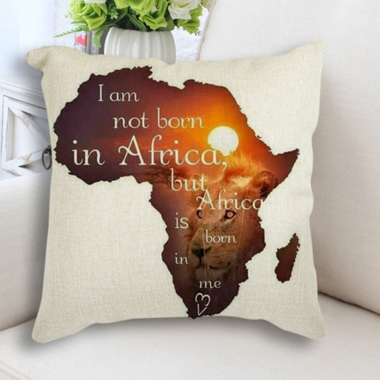 African Map Art Cushion Case - Decorative Pillow