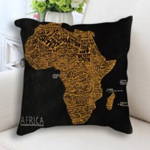 African Map Art Cushion Case - Decorative Pillow