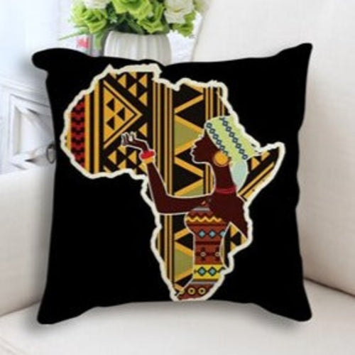 African Map Art Cushion Case - Decorative Pillow