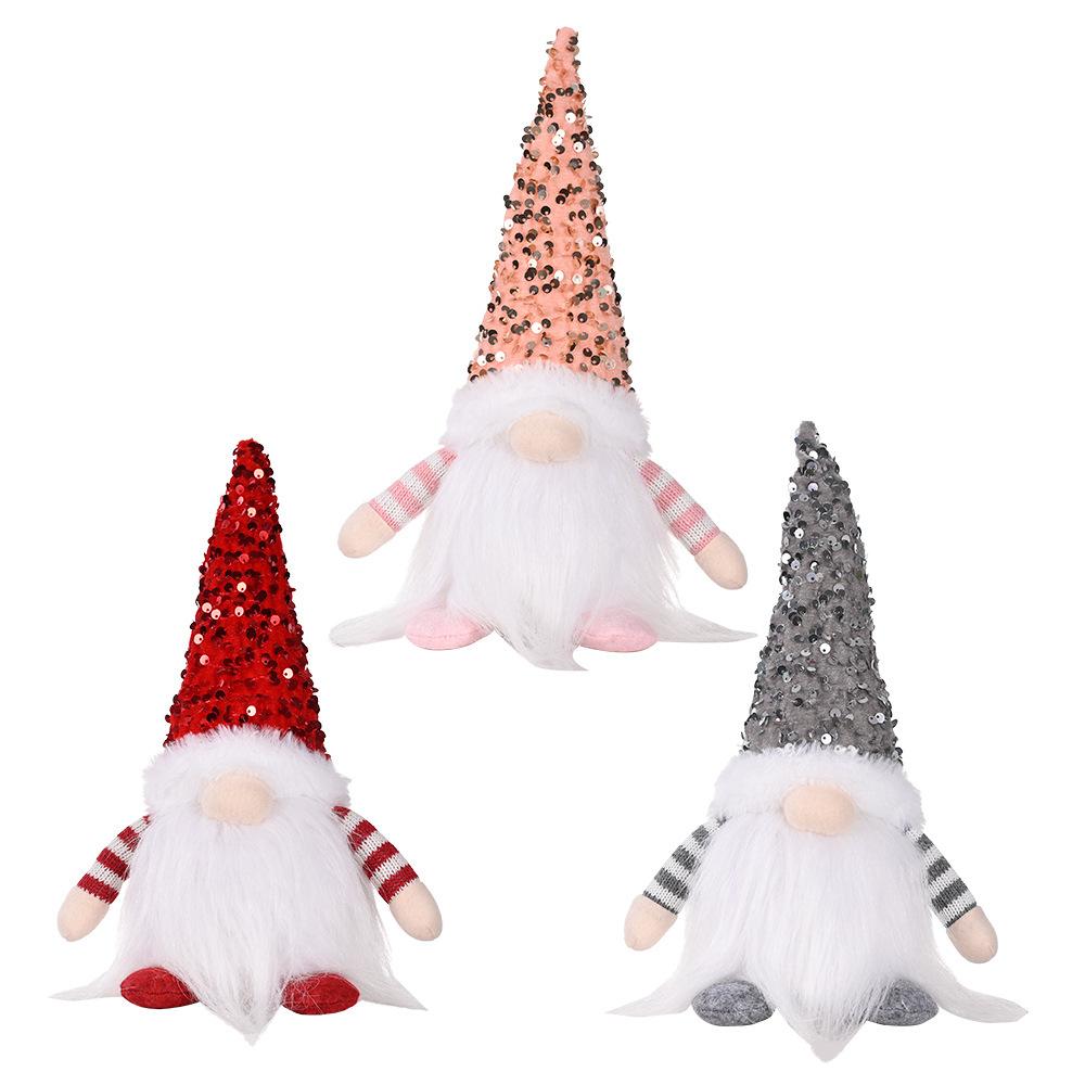 Christmas Gnome with LED Light Handmade Sequins