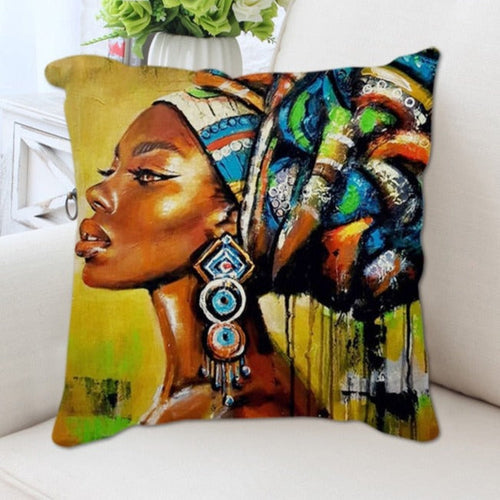 African Style Women Painting Cushion Covers