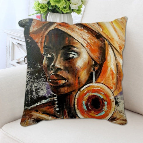 African Style Women Painting Cushion Covers