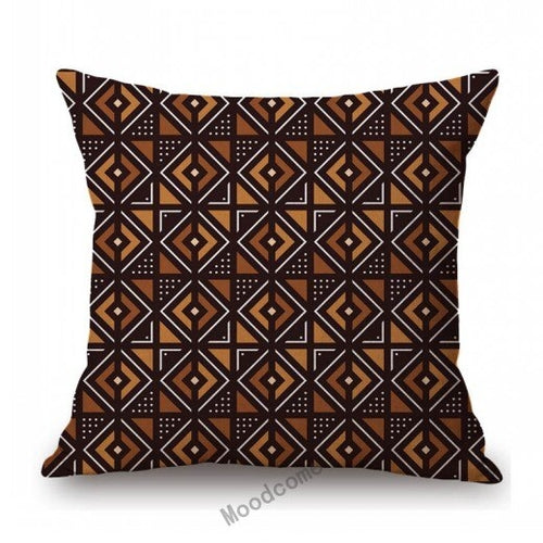 African Geometric Tribal Pattern Mudcloth Cushion Cover