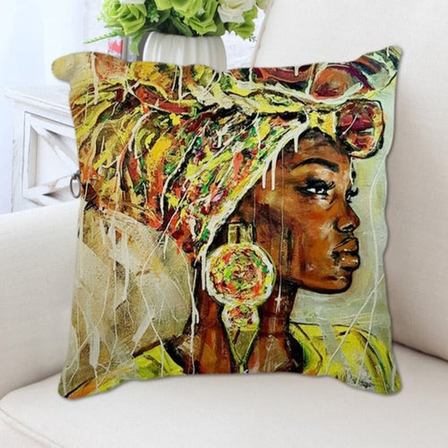 African Style Women Painting Cushion Covers