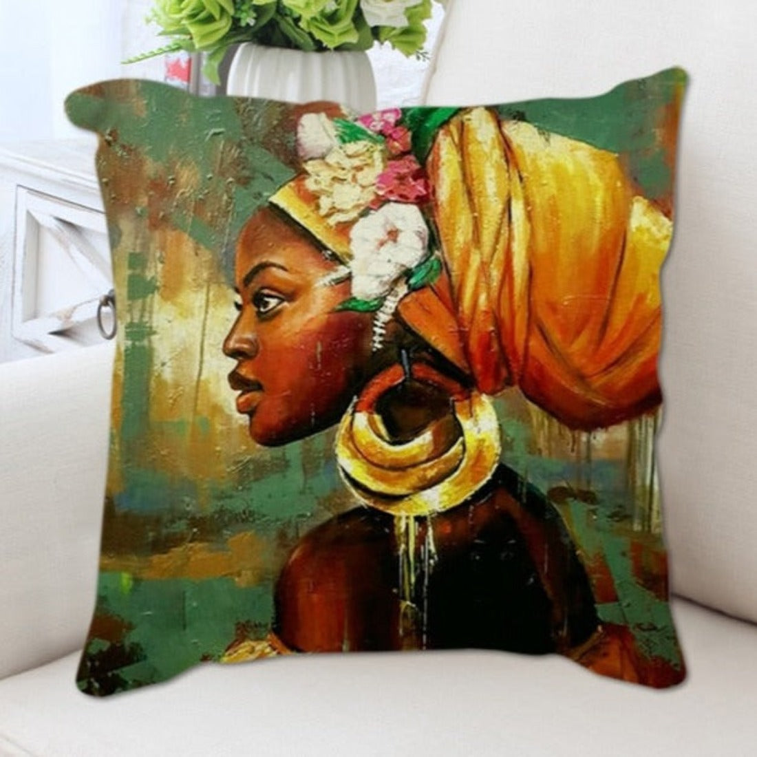 African Style Women Painting Cushion Covers