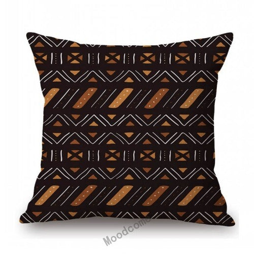 African Geometric Tribal Pattern Mudcloth Cushion Cover