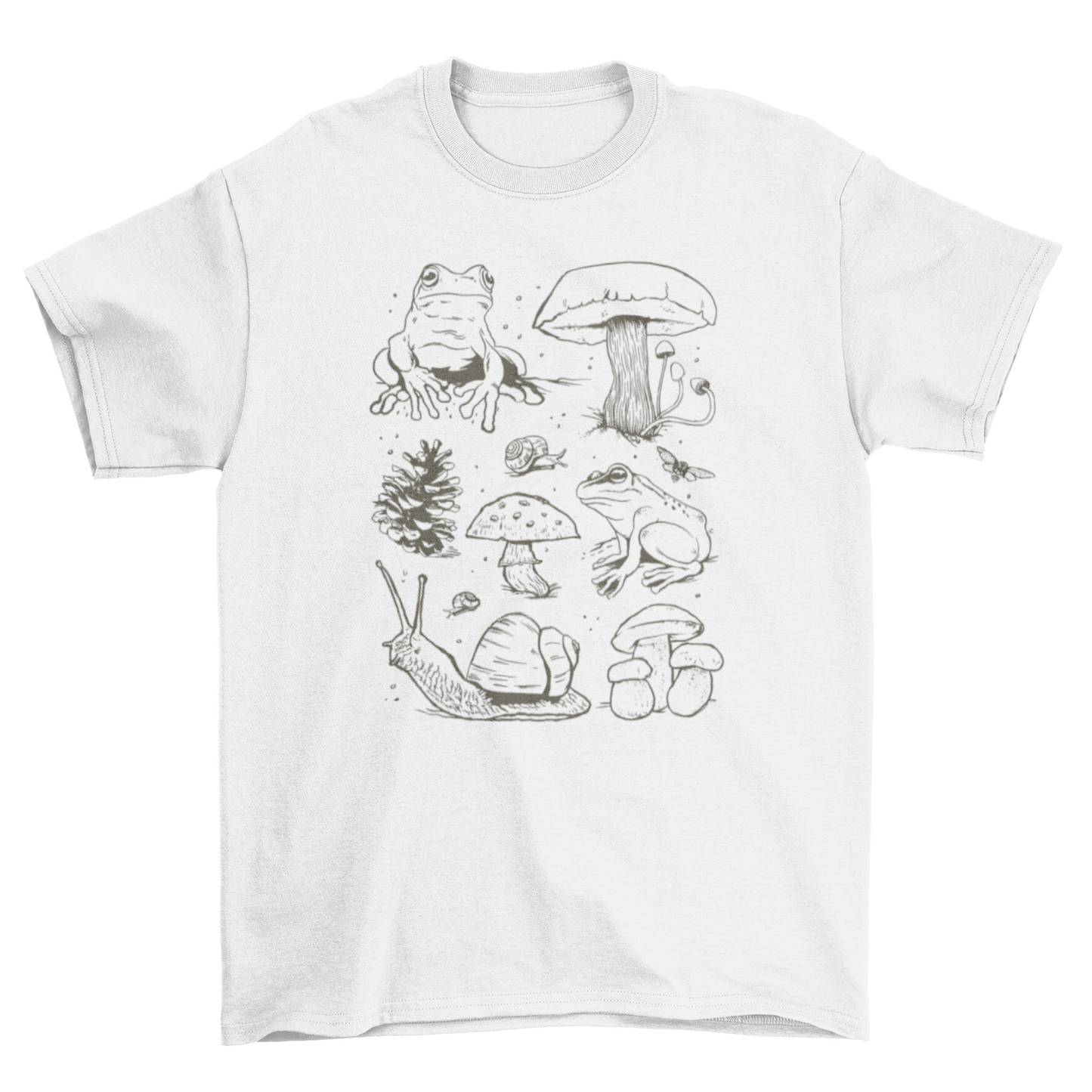 Mushrooms and frogs t-shirt