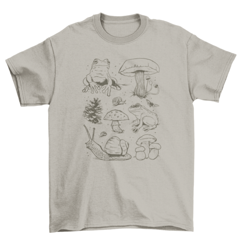 Mushrooms and frogs t-shirt