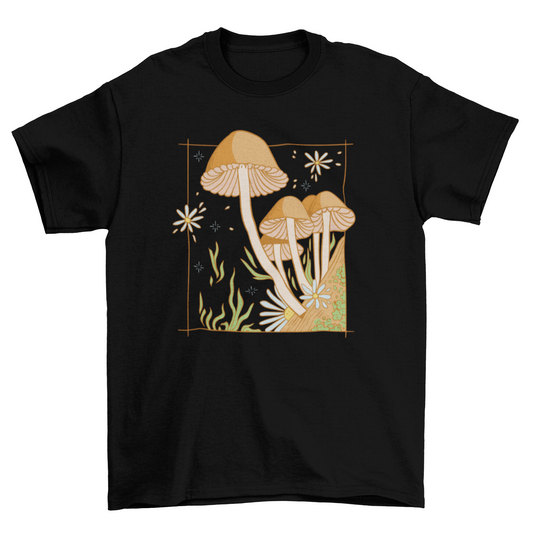 Cute Mushroom Garden Flowers T-shirt