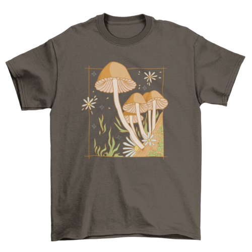 Cute Mushroom Garden Flowers T-shirt