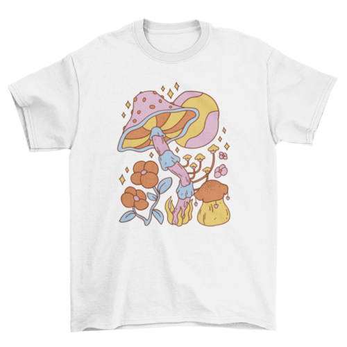 Hippie mushroom planet t-shirt