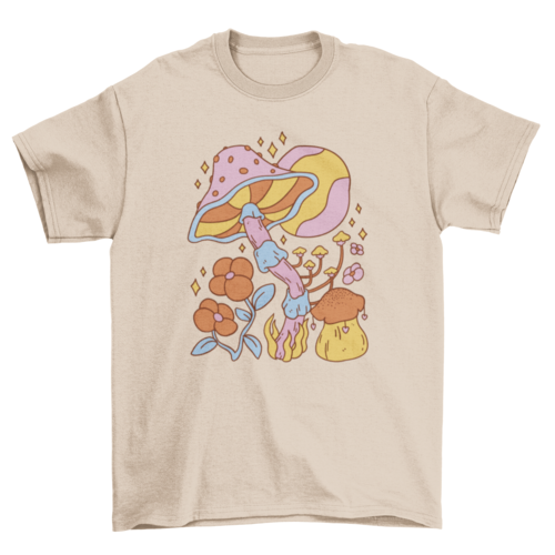 Hippie mushroom planet t-shirt