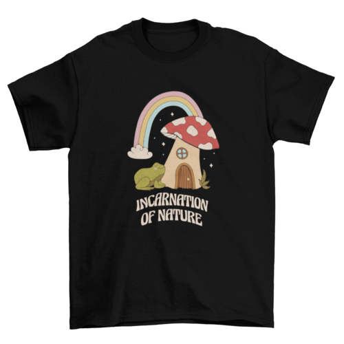 Mushroom House and Frog T-Shirt