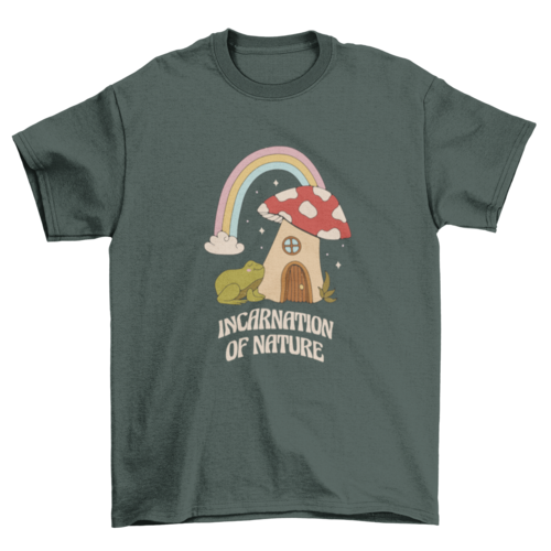 Mushroom House and Frog T-Shirt