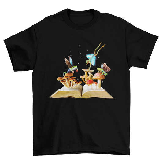 Mushroom book t-shirt design
