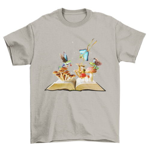 Mushroom book t-shirt design