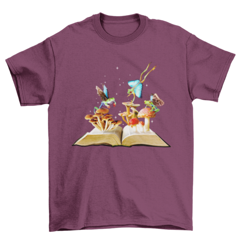 Mushroom book t-shirt design