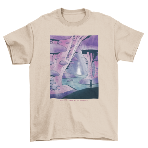 Mushroom fantasy landscape t-shirt