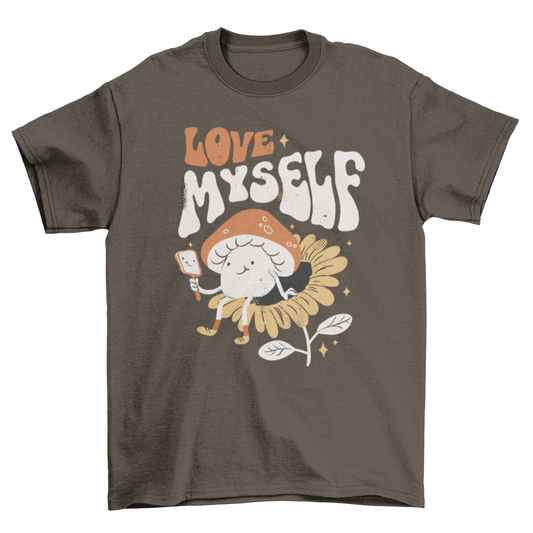 Confident mushroom with mirror t-shirt