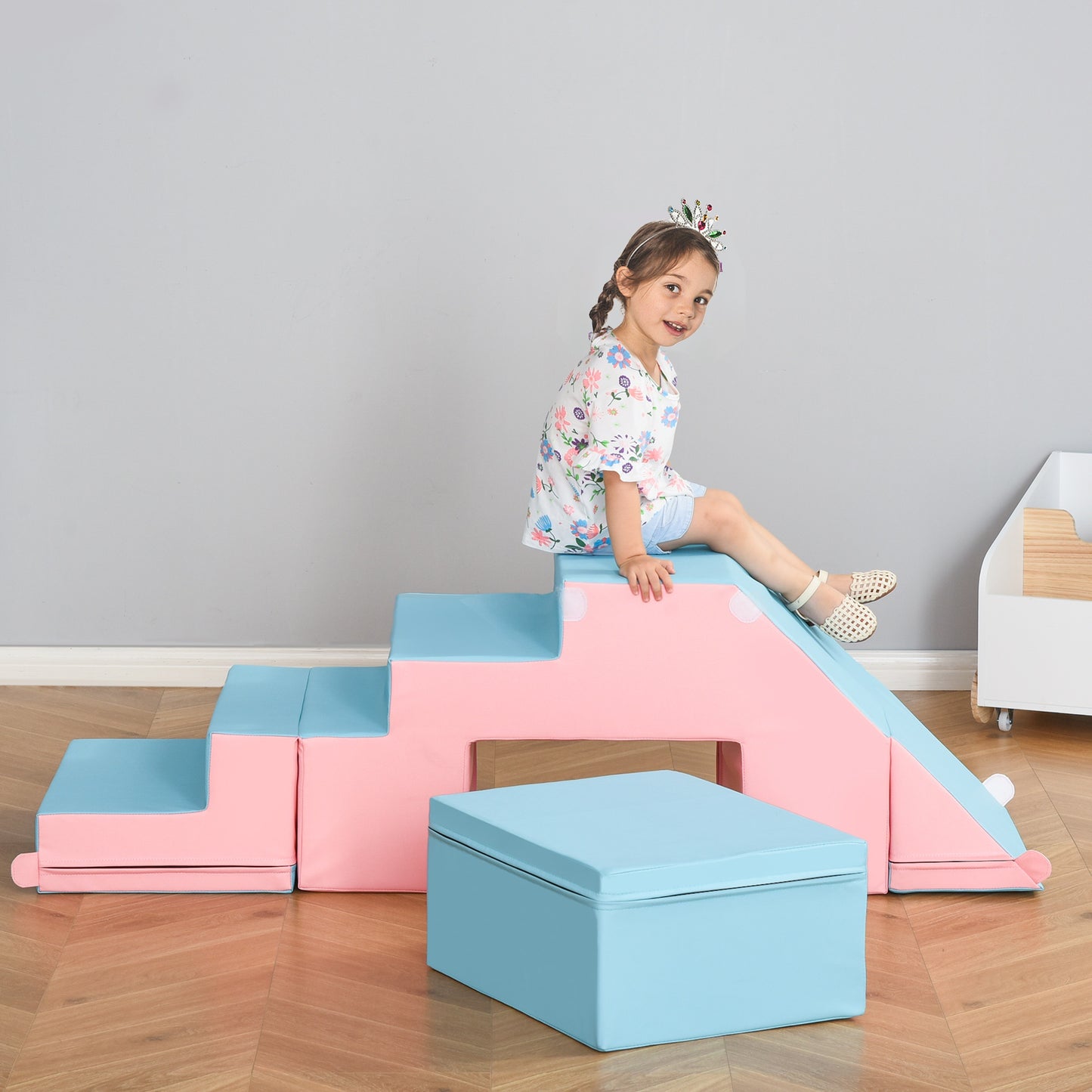 Qaba Kids Crawl and Climb Foam Play Set Toddler Nugget 2-Piece