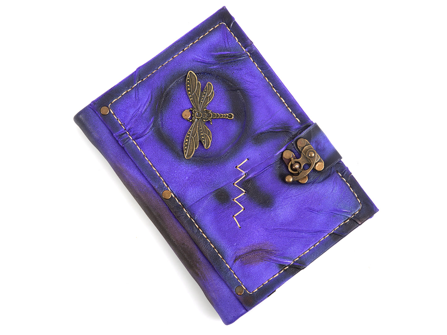 Purple Butterfly Design Craft Leather Journal Diary Notebook