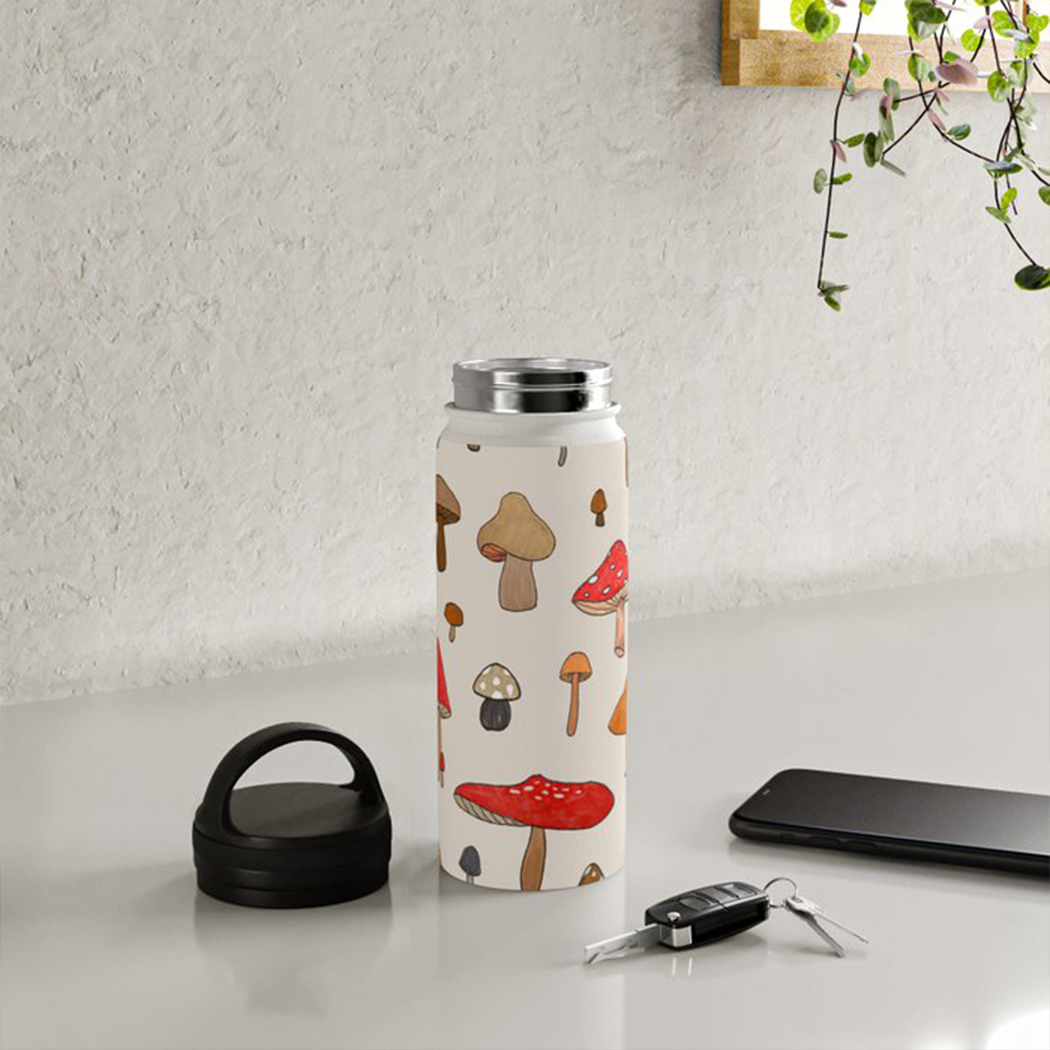 Mushroom Handle Lid Water Bottle