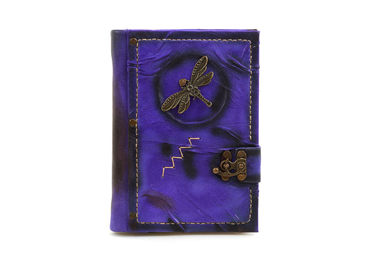 Purple Butterfly Design Craft Leather Journal Diary Notebook