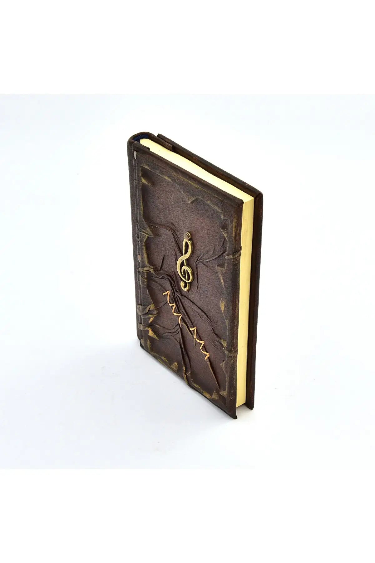 Treble Clef Journal Leather Notebook Brown Color