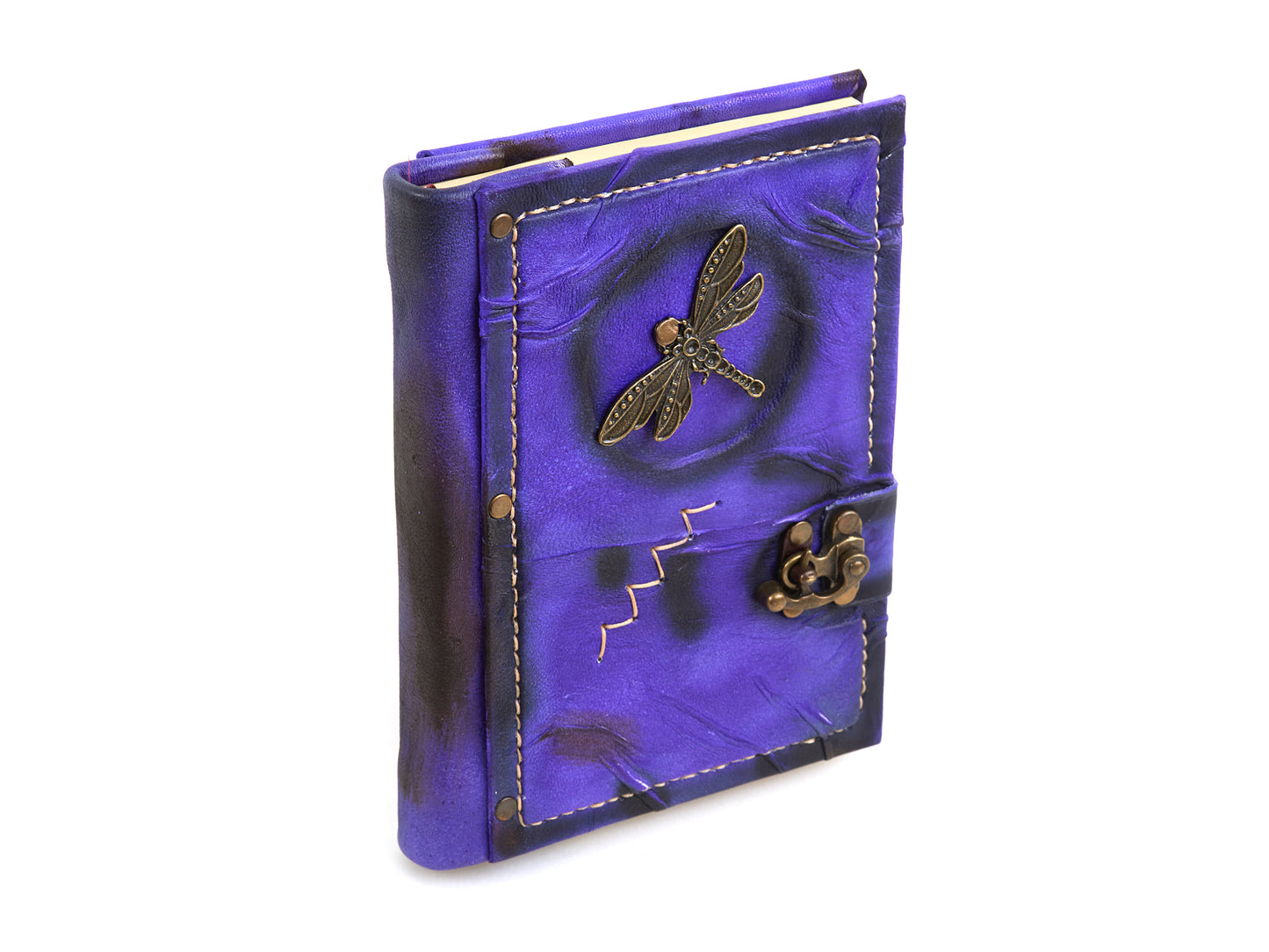 Purple Butterfly Design Craft Leather Journal Diary Notebook